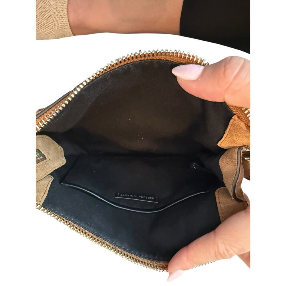Rebecca Minkoff Brown Leather Crossbody Saddle Bag Whipstitch Zip Cowgirl Rodeo - Picture 8 of 8